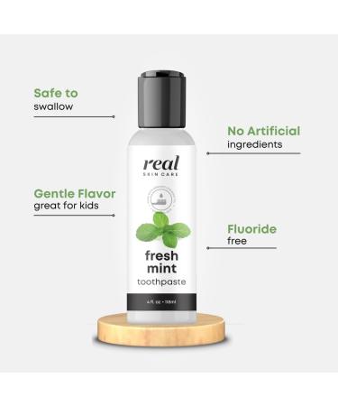 Real Skin Care Coconut Toothpaste | Handmade in The USA | Fresh Mint | All Natural Organic Fluoride Free for Healthy Smiles | Flavored for Adults & Kids With Essential Oils - Buy Online on GoSupps.com