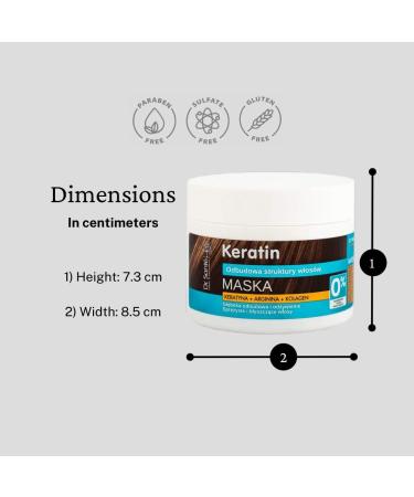 Dr. Sant Keratin Masque pour cheveux Collag ne et arganine r g n rant profond ment 300 ml 0% Parab nes et huiles min rales - Buy Online on GoSupps.com