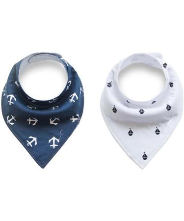 Yafane Baby Triangle Bibs 8 Pack - Soft Cotton Neckerchiefs & Burp Cloths for Boys & Toddlers | Absorbent Light Blue - Buy Online on GoSupps.com
