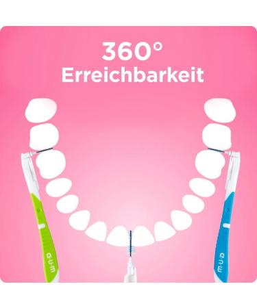 GUM BI-Direction Interdental Brushes - Antibacterial Bristles 90-Degree Positioning ISO 4 1.4mm for Optimal Tooth Cleaning - 36 Units - Buy Online on GoSupps.com