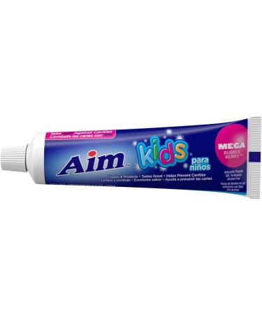 Aim Kids Mega Bubble Berry Fluoride GEL Toothpaste 4.8 Oz - Pack of 6 - Buy Online on GoSupps.com