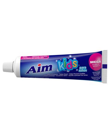 Aim Kids Mega Bubble Berry Anticavity Fluoride Gel Toothpaste - 4.4oz (2-Pack) - Buy Online on GoSupps.com