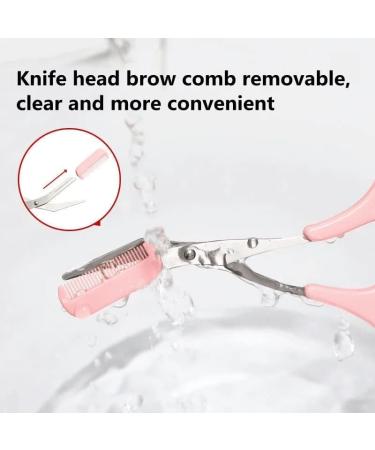6PCS Pink Eyebrow Trimmer Set | Stainless Steel Razor with Comb | Beauty Tool for Women | Type Hair Removal Accessories - Buy Online on GoSupps.com