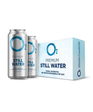 O2 Oxygenated Water - Natural Canned Water for Dehydration Relief - Purified Electrolytes in Fresh Spring Water - 16 Fl Oz (Pack of 12)