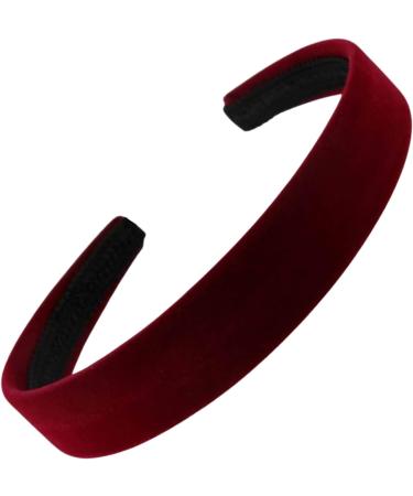 Burgundy Velvet Feel Alice Hair Band Headband 2.5cm (1") Wide - Buy Online on GoSupps.com