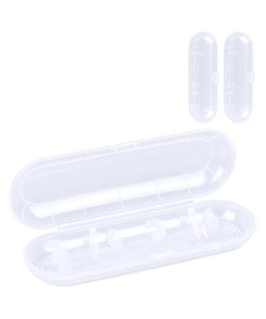 Travel protective cover for electrical toothbrush and replacement brush head Uraqt Reis-etui bag-compatible with standard oral b and philips #2 transparent 3 pieces transparent-smooth