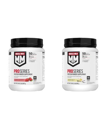 Muscle Milk Pro Series Protein Powder Strawberry & Intense Vanilla 2 Pounds Each (2 Pack)