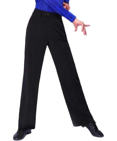 ZYMOZYM Men's Black Vertical Latin Ballroom Dance Pants with Belt Loop for Competition - Size 38 - Buy Online on GoSupps.com
