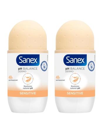 Sanex Roll On Dermo Sensitive Protection douce 48 heures avec carte de remerciement Welari (lot de 2) Sans parfum 50 ml (Lot de 1)