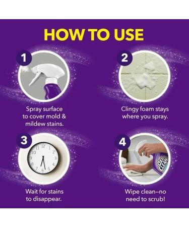OxiClean Plus Bleach No Drip Foam - Mold & Mildew Bathroom Stain Remover (30 oz Pack of 4) | Best International Shipping - Buy Online on GoSupps.com