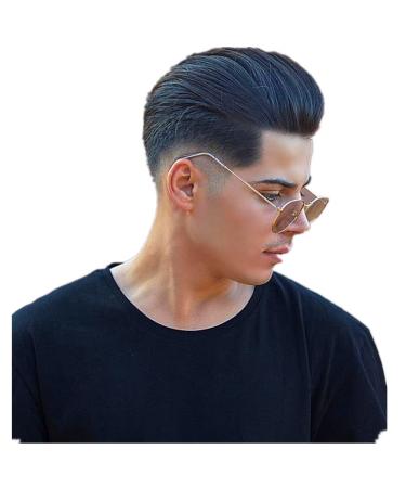NLW Toupet Real Hair Wig for Men - 0.04mm Thin Skin PU & Lace - 110% Density #1 Deep Black - Ideal for Natural Look & Comfort - Buy Online on GoSupps.com
