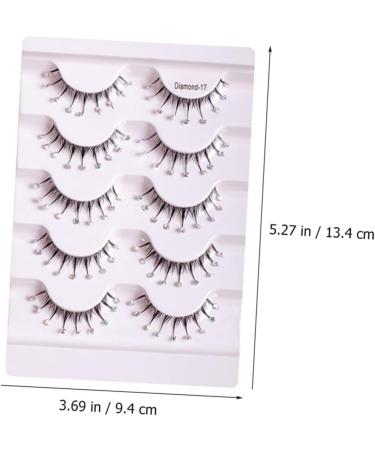 Angoily 5 Pairs Diamond Eyelashes False Eyelash Women Fake Lash Decor Christmas Lashes Asian Decor Girls Lashes Colored Lash Clusters Fake Eyelashes Fluffy Miss Fiber Transparent Line - Buy Online on GoSupps.com