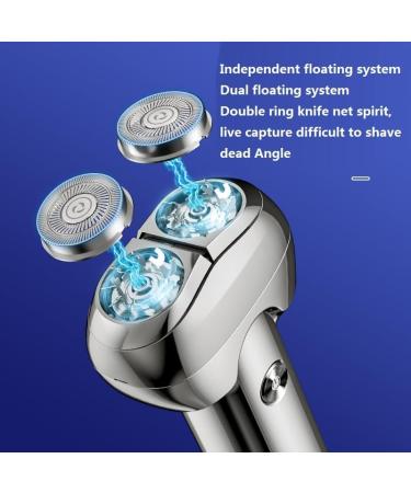 Men's electric razor portable mini razor small smart beard knife dry and wet available USB charging a gift for dad's boyfriend (Bright silver) - Buy Online on GoSupps.com