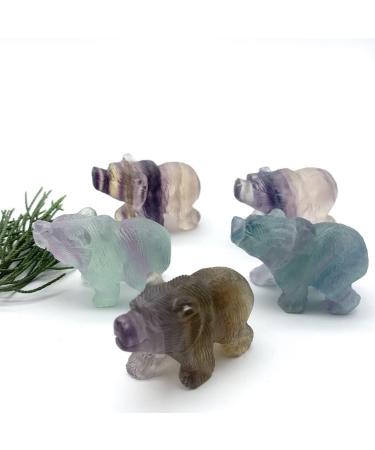 Crystal Rough 1pc Natural Fluorite Bear Animals Crystal Stone Carved Figurine Stone Room DecorationCrystals NaturalReiki Decoration ERTEYIN - Buy Online on GoSupps.com