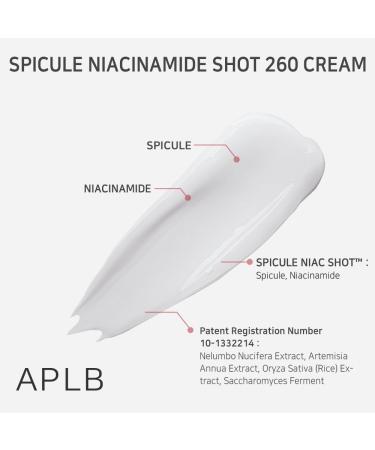 APLB Spicule Niacinamide Shot 260 Cream | SPICULE NIAC SHOT 260 1.86 FL.OZ/Korean Skincare Gentle Exfoliation Pore Care Long lasting hydration Revitalize for gentle and improve skin texture - Buy Online on GoSupps.com