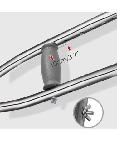 Walking Crutches All-Terrain Medical Underarm Crutches for Walking 2 Units Stainless Steel Adjustable Adult Axillary Crutches with Spring Shock Absorption for Women Men Lightweight Walking Aid Adult size 155-175cm - Buy Online on GoSupps.com