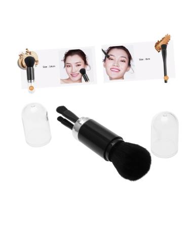Mikinona 4 1 Retractable Brush Makeup Double Ended Makeup Brush Retractable Makeup Brush Portable Set Size 1 Black