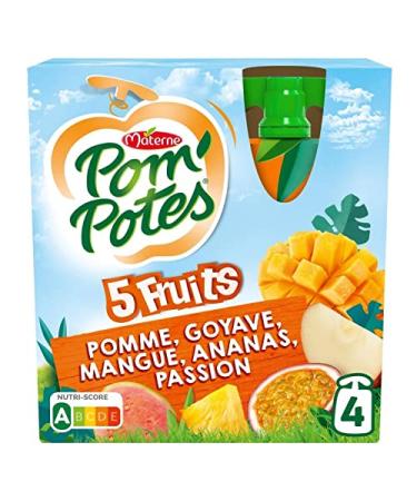 NO ADDED SUGARS 5 TROPICAL FRUITS, POM'POTES, SET OF 4