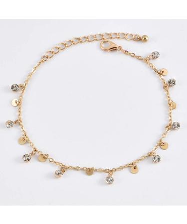 Buy Missgrace Tassel Rhinestones Star Anklet Bracelet - Gold Sequin Leaf Chain Jewelry for Women & Teen Girls | Perfect Summer Beach Accessory & Gift - Buy Online on GoSupps.com