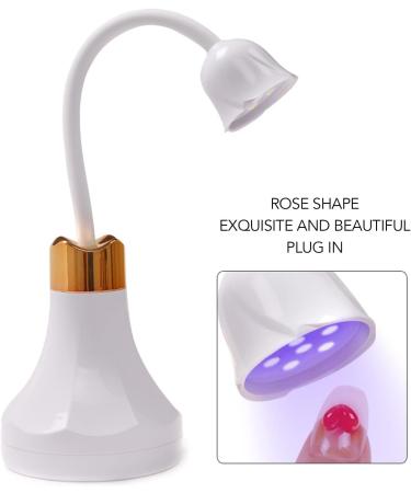 UV LED Nail Lamp 18W Portable Cordless Flash Cure Gel Nail Lamp 360 Degree Rotatable Rose Shaped Rechargeable Gooseneck Nail Dryer Decoration for Home and Nail Salon - Buy Online on GoSupps.com
