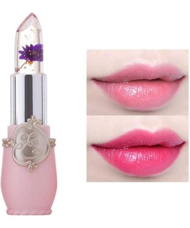  ZJchao transparent color changing balm lipstick jelly with flower long lasting changing lip balm color changing lipstick moisturizing transparent crystal gelatin - Buy Online on GoSupps.com