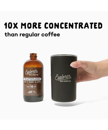 Explorer Cold Brew Coffee Concentrate | Organic RegularCaf | Gluten Free | Instant Liquid Mix | 16 oz - Makes 10 Cups | Regular Caffeine - Iced or Hot - Buy Online on GoSupps.com