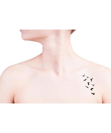 Silhouette Flying Seagulls Temporary Tattoos Set - 6 Sheets, 3.7x3.7 Inch | Inspirational Body Fla for Adults, Kids, Men, Women - Buy Online on GoSupps.com