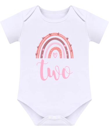 FYMNSI Boho Rainbow 1st Birthday Outfit Baby Girl Cake Smash Photo Romper Tutu Set 2 Years Dusty Pink - Buy Online on GoSupps.com