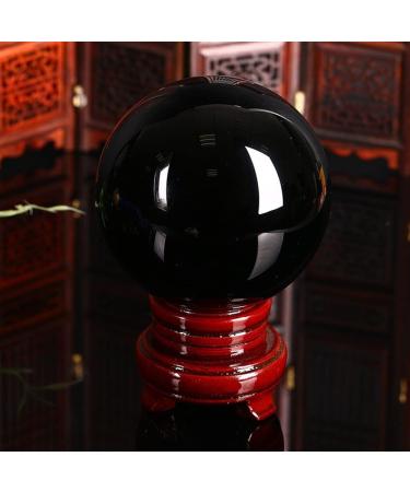 1Pcs Natural Black Obsidian Ball Crystal Stone Sphere Minerals Specimen Suitable for Home Raw Stones and Minerals Stone Mineral Specimen (Size : 60-65mm) - Buy Online on GoSupps.com