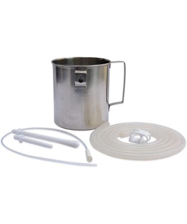 High-Quality Stainless Steel Enema Set (2.0 Quart) with Medical Silicone Tube - International Shipping Available - Buy Online on GoSupps.com