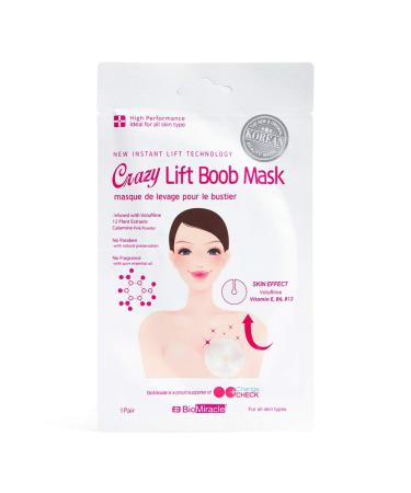 BioMiracle Breast Lift Mask - Hydrates Skin Firms Breasts Soothes Irritation Fragrance Free Crazy Lift Boob Mask