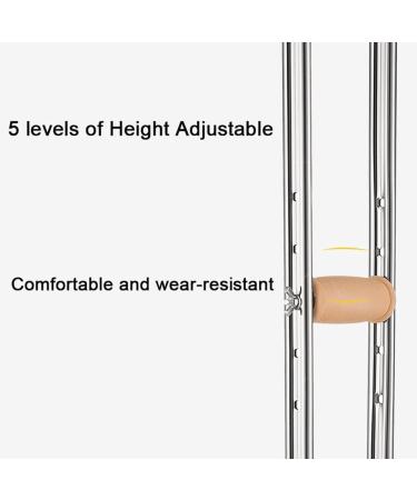 LINYUES Adults Underarm Crutches for Walking Adjustment Medical Armpit Crutches Aluminum Axillary Crutches w/Durable Comfortable Underarm Pad Hand Girp for Elderly Seniors - Buy Online on GoSupps.com