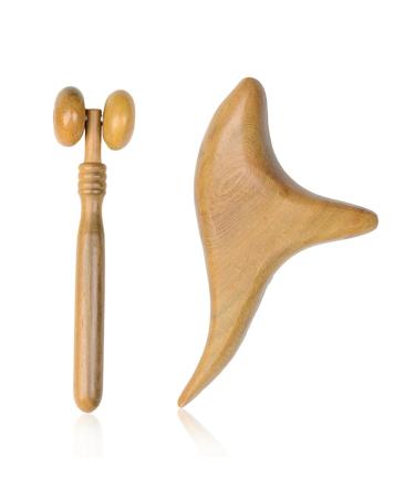 Mwumrcm trigger wood massage 2 PCs massage wood - Experience immediate pain relief trigger wood massage sabrits - hand massage for legs shoulders and back - acupuncture massage