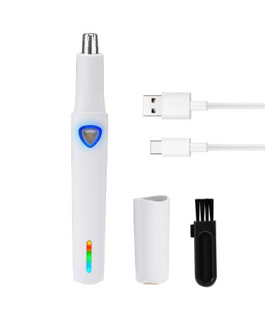 Portable Nose Hair Trimmer for Men Rechargeable Type-C Painless Low Noise Nose Hair Trimmer for Women Men Electric Nose Trimmers Replace Nose Hair Scissors Manscape Tool (White)