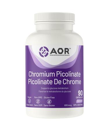 AOR - Chromium Picolinate 600mcg 90 Capsules - Supports Heart Health Blood Sugar Balance Supplement and Glucose Support Supplement - Supports Glucose Metabolism - Essential Trace Mineral
