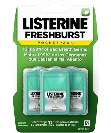 Listerine Total Care Antiseptic Mouthwash for Gingivitis and Teeth Plaque - Contains Thymol & Freshburst-Pocketpaks-Bad-Breath-Strips -Kills-Germs -Portable-Pack -24-Count -Pack-of-3 Total (1.5L) + Freshburst Pocketpaks - Buy Online on GoSupps.com