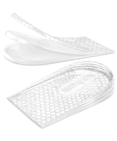 Adjustable Orthopedic Heel Lift 3 Layers Height Increase Insoles for Leg Length Discrepancies Heel Inserts for Achilles tendonitis Heel Spurs and Heel Pain (Small Transparent) Small: Women's 4.5-9.5 | Men's 6-8.5 Transparent