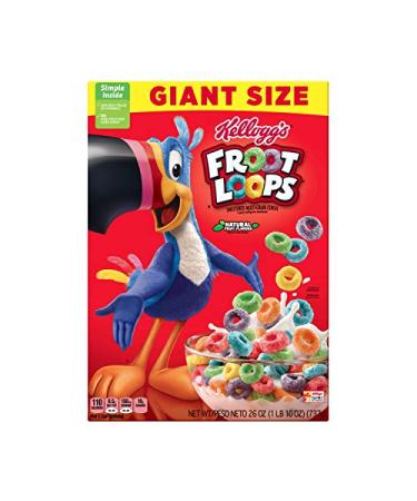 Kelloggâs Froot Loops Cereal - Fruity Flavorful Breakfast Kids Love Giant-Size 26 oz Box - Buy Online on GoSupps.com