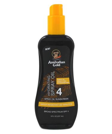 Australian Gold SPF 4 Spray Oil 8oz (Carrot Oil Formula) 2 Pack - 235ml - Buy Online on GoSupps.com