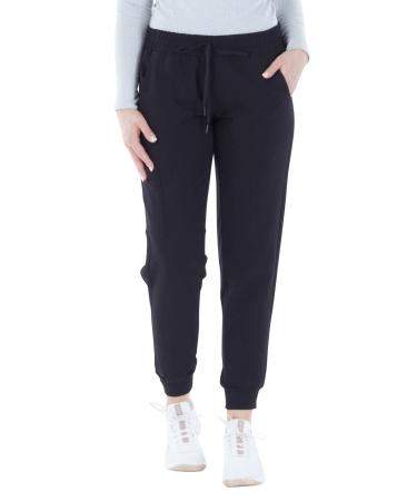 Olivia Rae Women's Elastic Waistband with Drawstring Stretch Scrub Jogger Pant Medium Petite Jogger - Jet Black