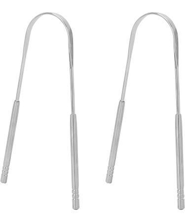 2 Pack Stainless Steel Tongue Scraper - U-Shaped Metal Tongue Cleaner for Fresh Breath - Improve Oral Hygiene - Buy Online on GoSupps.com