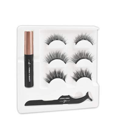 KOMAL S BEAUTY 3D Magnetic Eyelashes - Reusable Up to 10 Times with Black Eyelash Liner | International Shipping Available - Buy Online on GoSupps.com