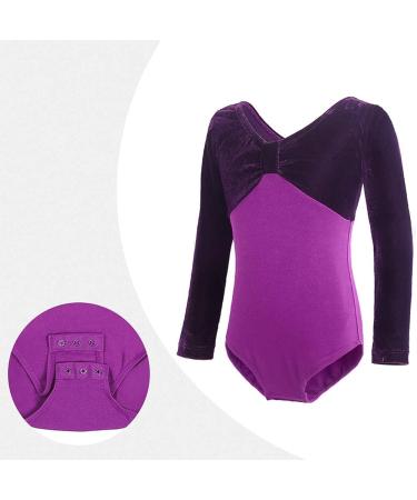 Libaobaoyo Long Sleeve Velvet Ballet Leotard for Girls - 4-5 Years (Purple) - Buy Online on GoSupps.com