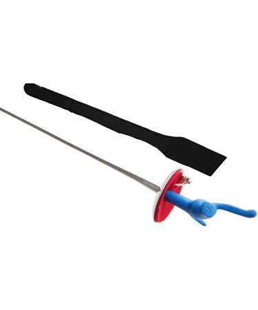 Foil Sword with Pistol Grip - Electric Weapon for Fencing Sport - with Weapon Bag & Body Wire Electric Socket - Guard, Guard Pad - Standard Adult Size 5 Olympic Blade Red | Blue | Right