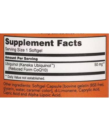 Now Foods Ubiquinol CoQ10 50mg - Premium Antioxidant Support | 60 Capsules - Shop Internationally - Buy Online on GoSupps.com
