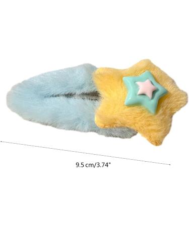 Sweet Hair Clip Layered Star Shape Snap Hairpin Plush Hair Clip for Ponytail Bangs Hairpins for Teenagers Children - Buy Online on GoSupps.com