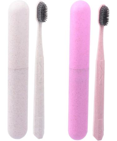 Minkissy 4-Piece Portable Toothbrush Set - Colorful Toothbrushes & Case for Travel | Eco-Friendly PP Material | Perfect for Couples & On-the-Go - Buy Online on GoSupps.com