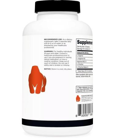 Primal Nitric Oxide Booster (2 250mg Per Serving) (180 Capsules) - 60 Servings - Buy Online on GoSupps.com