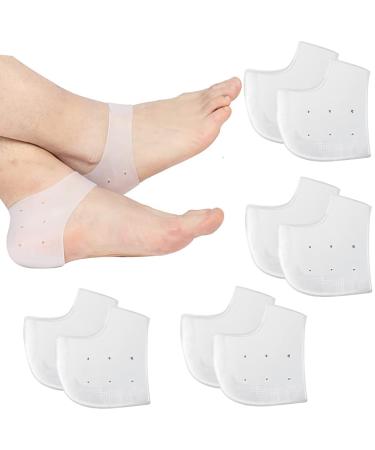 Gel heel cushion heel protection 4 pair of heel cushions gel heel pillow pads silicone pads breathable heel socks heel lacher for plantar fasciitis dry cracked heel pain