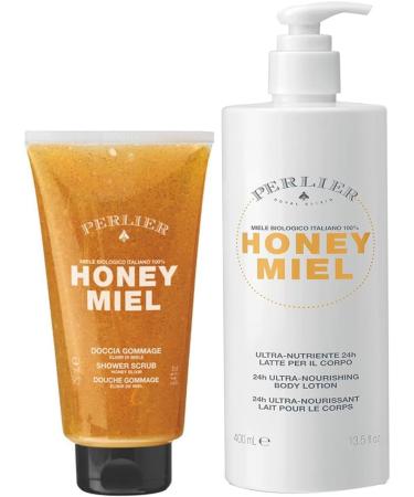 Perlier Honey Gommage Shower Set 250 ml + Body Milk 400 ml - Buy Online on GoSupps.com